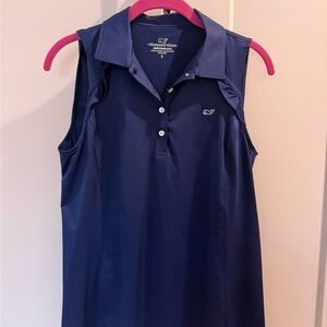 Vineyard Vines Women's Blue Sleeveless Button Down Shirt